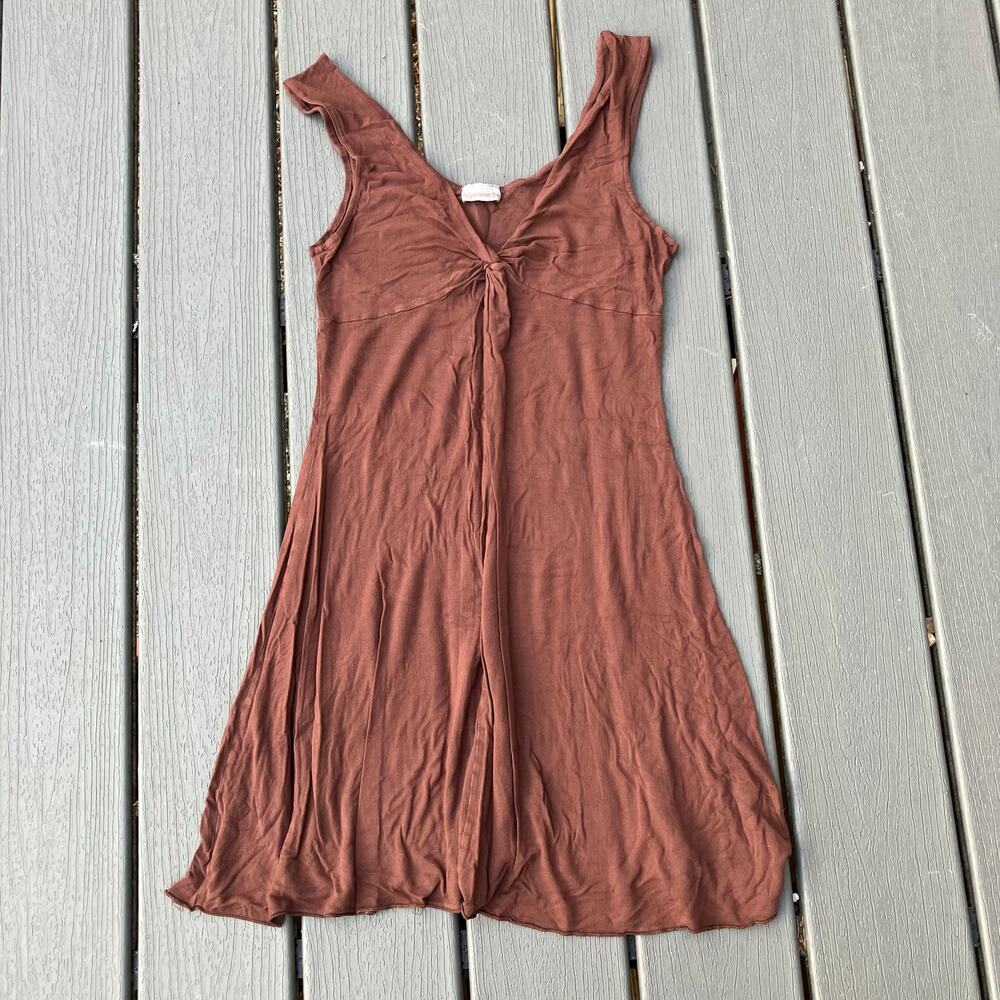 Vintage Y2K brown twist bust dress, boho chic hippie indie Peppermint Bay